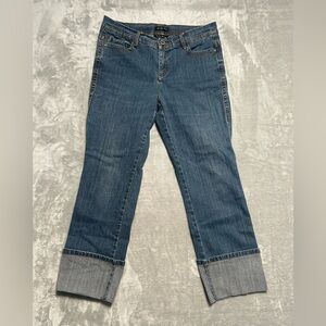 Axcess Stretch Cropped Jeans Cuffed Medium Wash Women’s 10 Denim